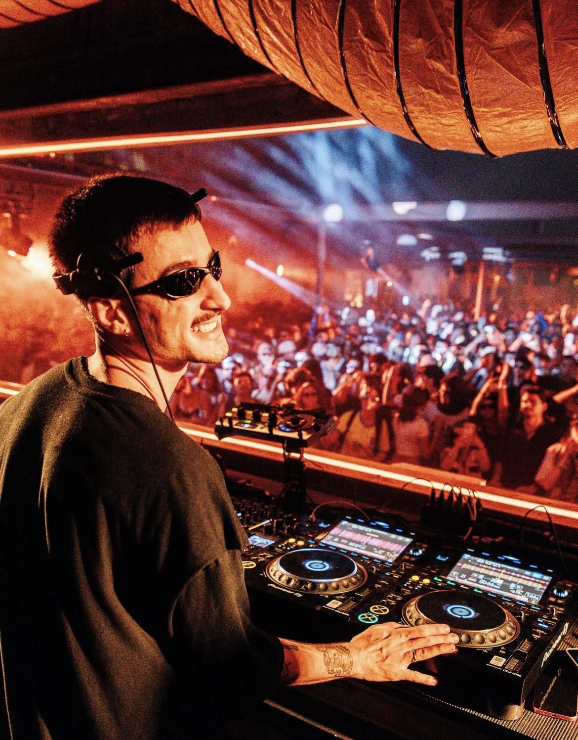 Beltran behind the decks